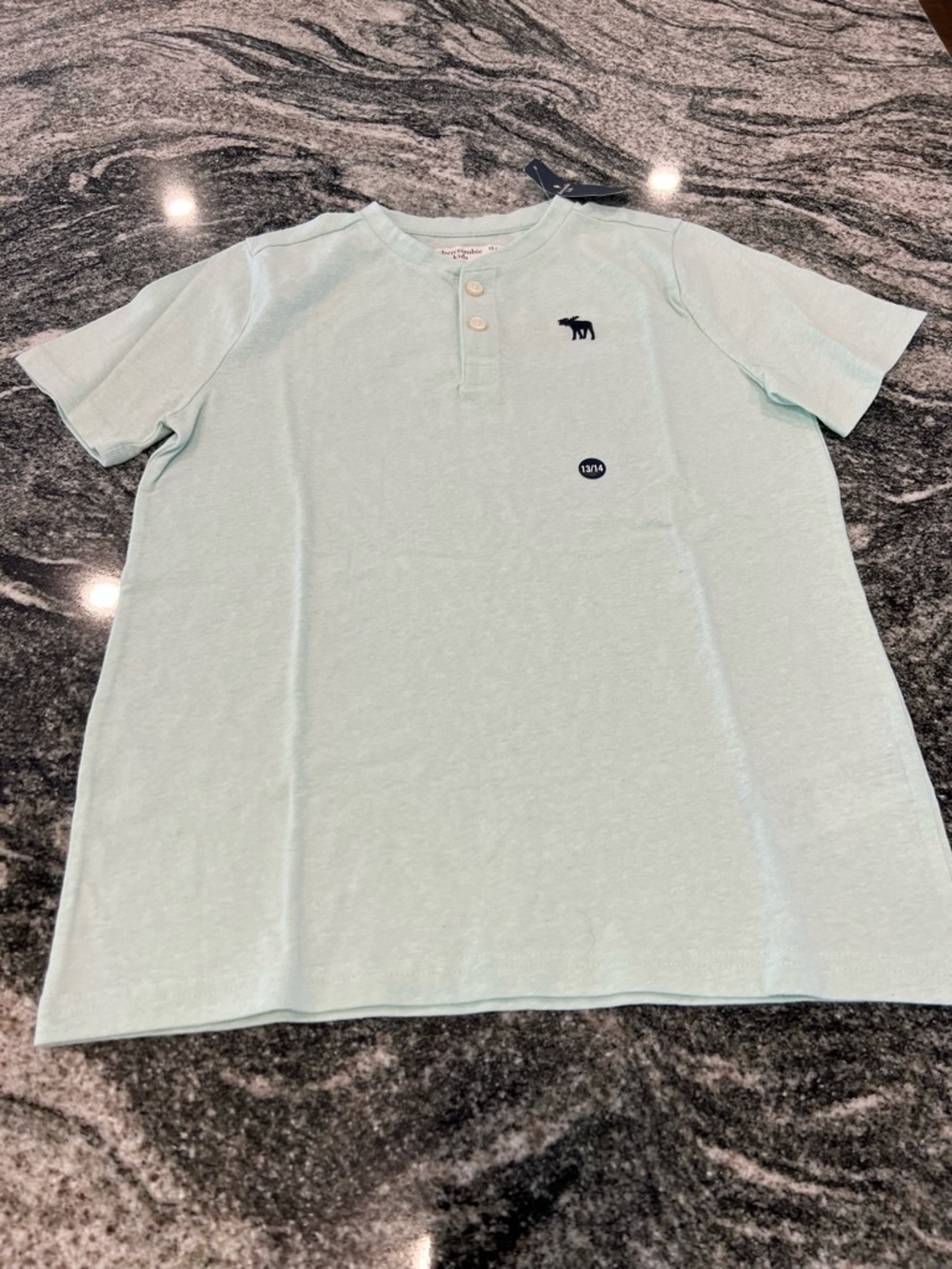 abercrombie kids Mint Green Button Henley